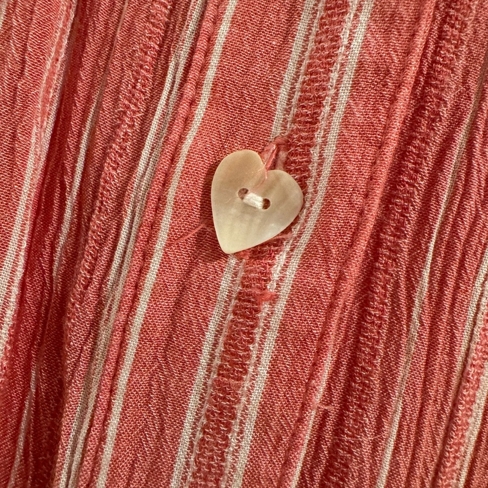 Soft Surroundings‎ Pinkish Coral Striped Blouse - Picture 3 of 7
